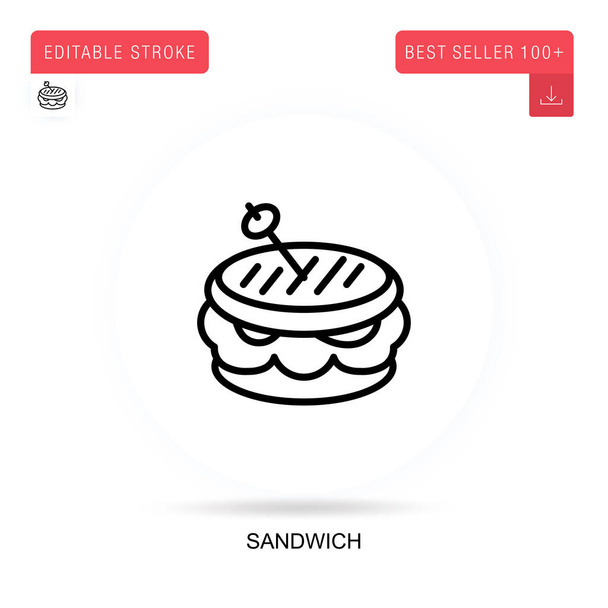 Sandwich flat vector icon. Vector isolated concept metaphor illustrations. - Vector, Image