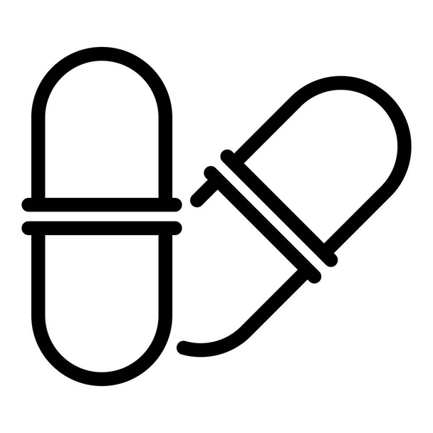 Prebiotic capsule icon, outline style - Vektor, Bild