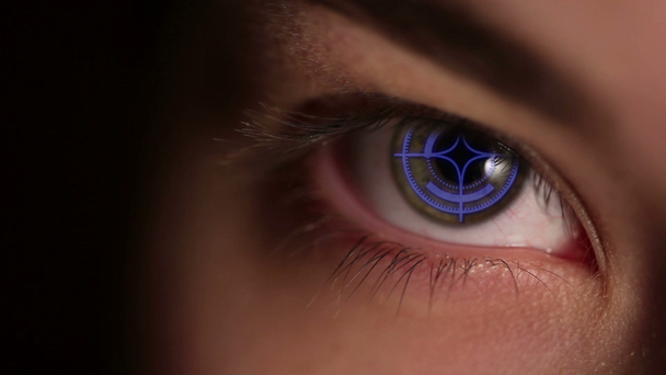 futurystyczny oko z cel w nim - Materiał filmowy, wideo