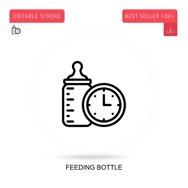 Feeding bottle flat vector icon. Vector isolated concept metaphor illustrations. - Vector, Image