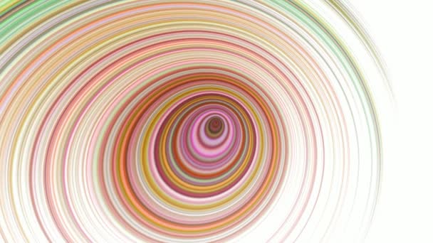 Kleurrijke licht roterende ovalen met gat in 3D. . Roterende abstracte kleuren. Psychische beweging achtergrond - Video