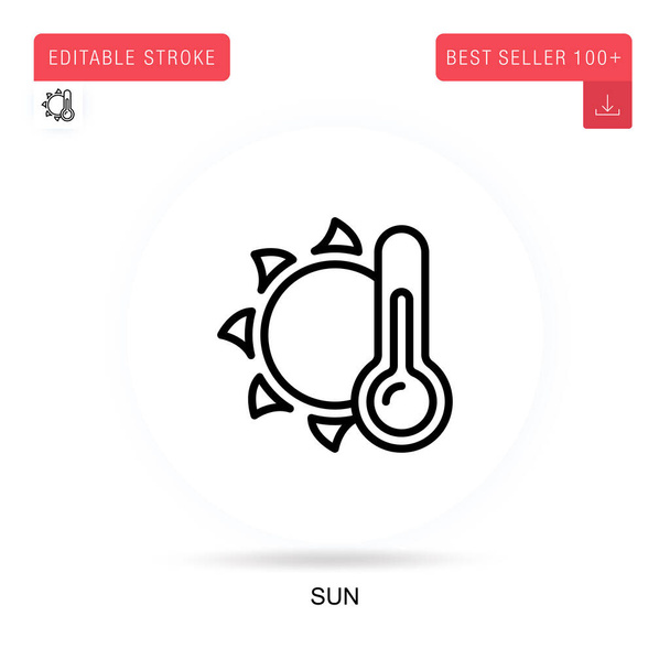 Sun flat vector icon. Vector isolated concept metaphor illustrations. - Vector, Image