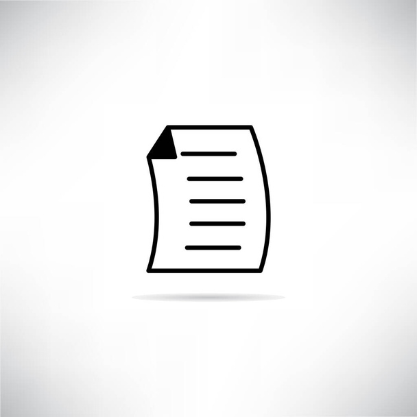 document icon with shadow on gray background vector - Vector, Image