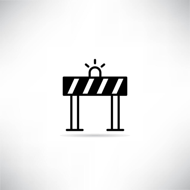 traffic barrier icon with shadow on gray background vector - Vector, Image