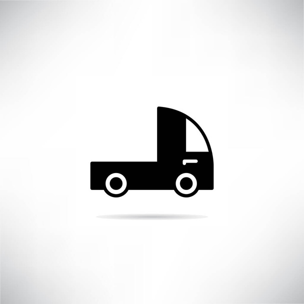 ikona kamionu kapka stín na šedém pozadí - Vektor, obrázek