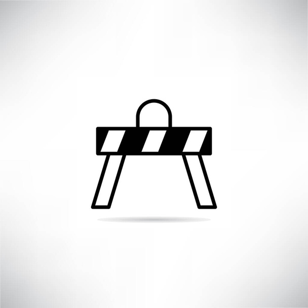 ícone de barreira de tráfego com sombra no vetor de fundo cinza - Vetor, Imagem