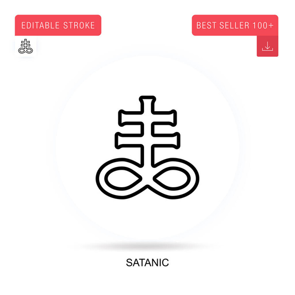 Satanic flat vector icon. Vector isolated concept metaphor illustrations. - Vector, Image