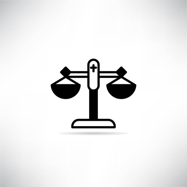 law balance scale icon vector illustration on gray background - Vector, Image