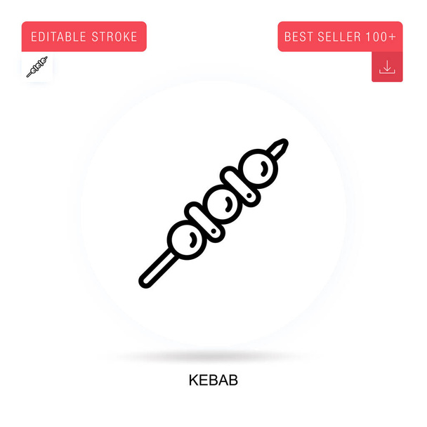 Icône vectorielle plate Kebab. Illustrations vectorielles de métaphore de concept isolé. - Vecteur, image