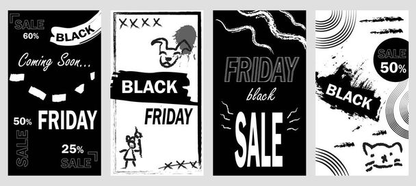 Black Friday Sale Instagram Stories - Vektor, obrázek