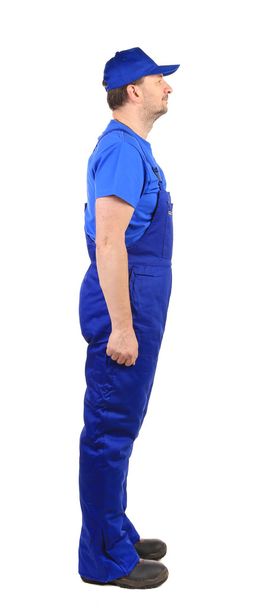 Worker in blue overalls - Foto, Imagen