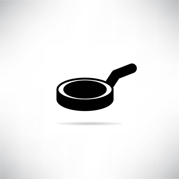 cooking pan icon with drop shadow vector illustration - Vektör, Görsel