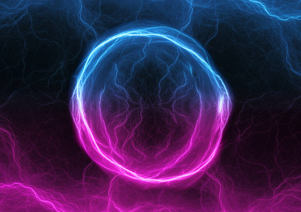Neon cirkel, abstracte plasma elektrische achtergrond - Foto, afbeelding