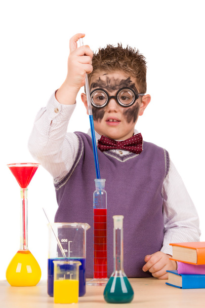 Little funny chemist - Foto, afbeelding