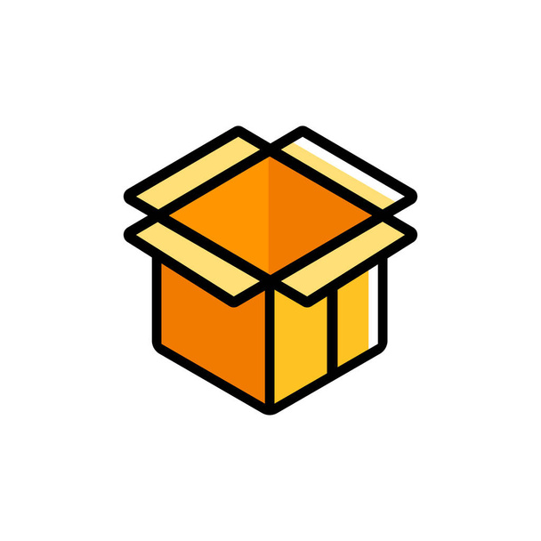 box icon in cartoon style isolated on white background. logistic symbol vector illustration. - Vektor, obrázek