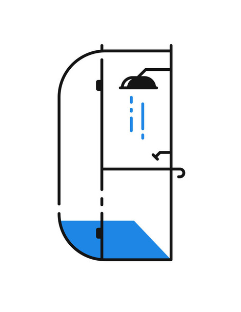 shower line vector icon. - Vector, Image