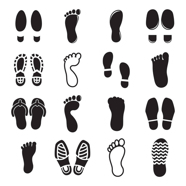 foot step icons set vector illustration - Vector, Image