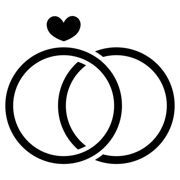 wedding rings web icon. Vector illustration  - Вектор,изображение