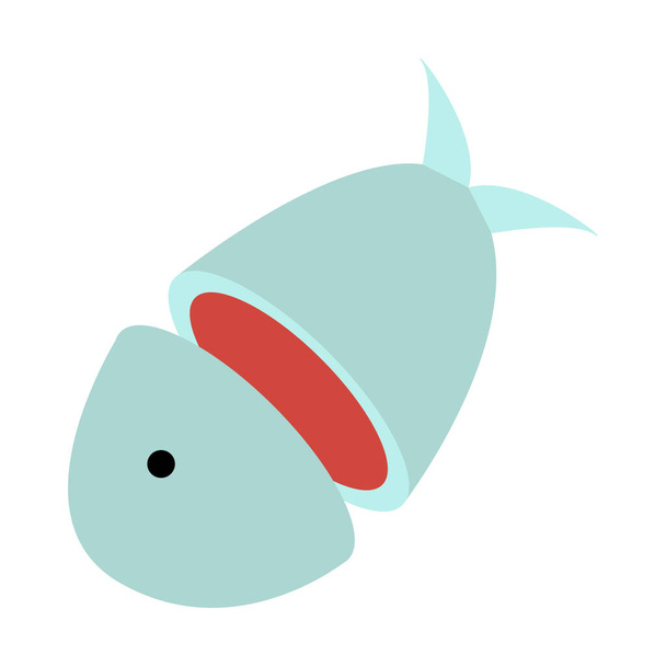 vector illustration of sliced  cartoon fish - Vektor, kép
