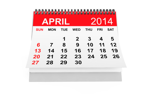 2014 年 4 月のカレンダー - 写真・画像