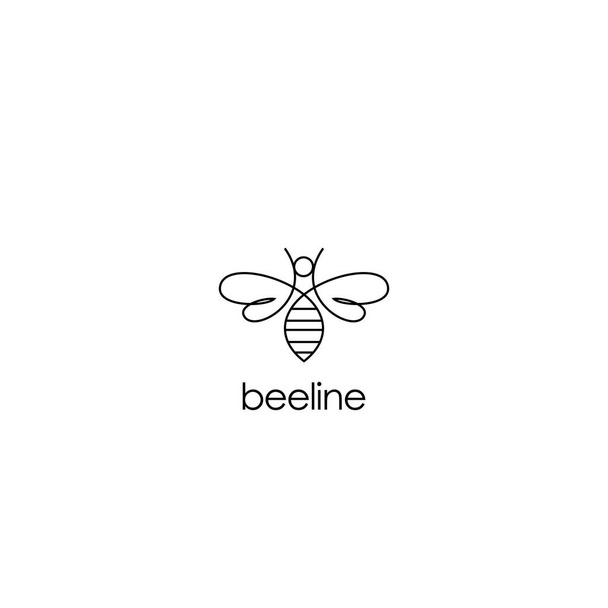 Linha Art Bee logotipo design inspiração - Vetor, Imagem