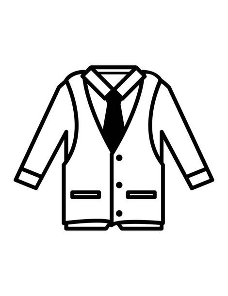 shirt icon in black style isolated on white background. clothing symbol vector illustration. - Вектор,изображение