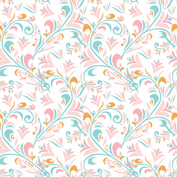 Elegant seamless pattern with abstract flowers, design elements. Floral  pattern for invitations, cards, print, gift wrap, manufacturing, textile, fabric, wallpapers - Vector, afbeelding