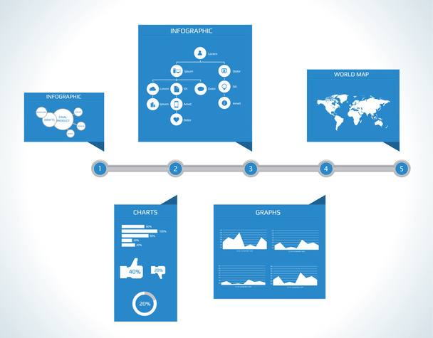 Set elements of infographics timeline - Vektor, obrázek