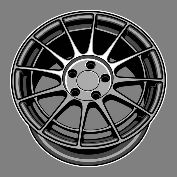 Ilustración de ruedas de coche para diseño conceptual - Vector, imagen