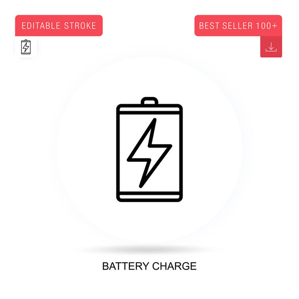 Battery charge flat vector icon. Vector isolated concept metaphor illustrations. - Vector, Image