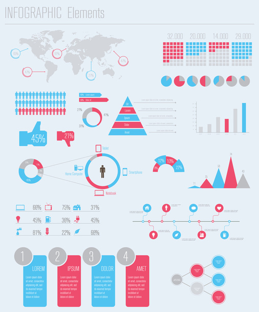 Set elements of infographics - Vettoriali, immagini