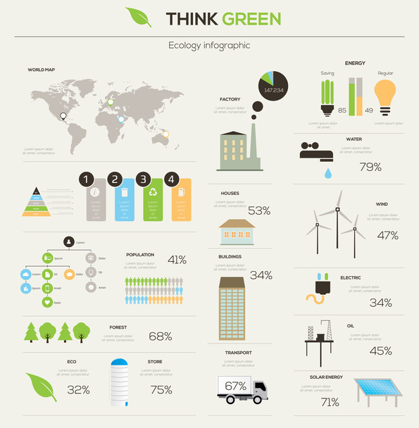 Eco infographic elements. - Vector, afbeelding
