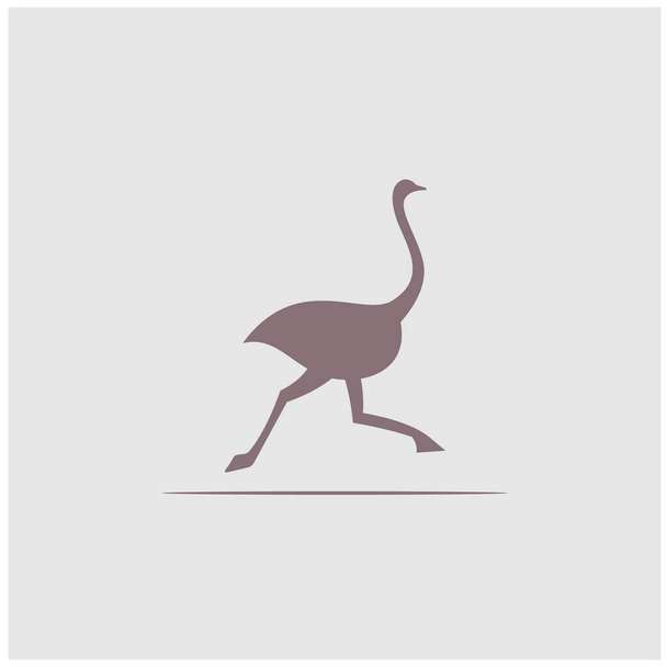 silhueta de design de logotipo de avestruz Logotipo criativo Logotipo de pássaro - Vetor, Imagem