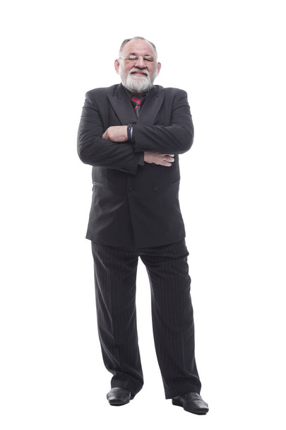 confident bearded businessman looking at the camera . isolated on a white - Φωτογραφία, εικόνα