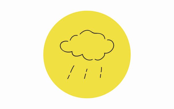 El yazısıyla basit simge çizimi: Yağmur yağışıweather forecast - Vektör, Görsel