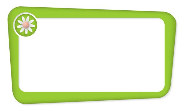green vector box for inserting text with flower - Vetor, Imagem