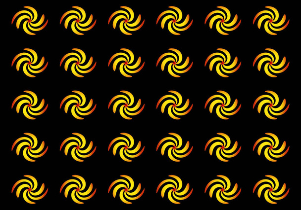 Czerwone i żółte spirale biała ramka - Wektor, obraz