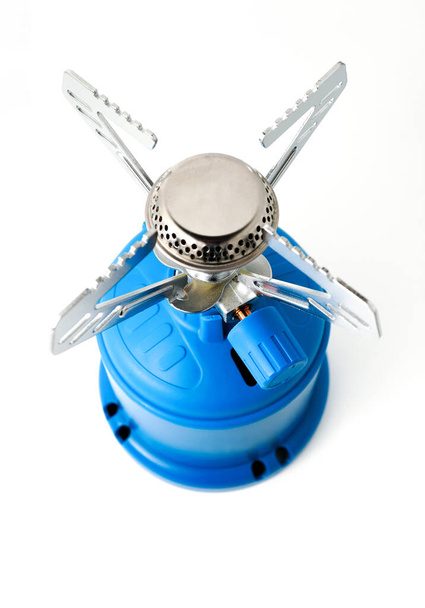 Camping Stove On White Background. Portable gas Camping stove. - Photo, Image