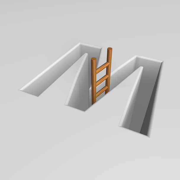 Letter m and ladder - Фото, изображение