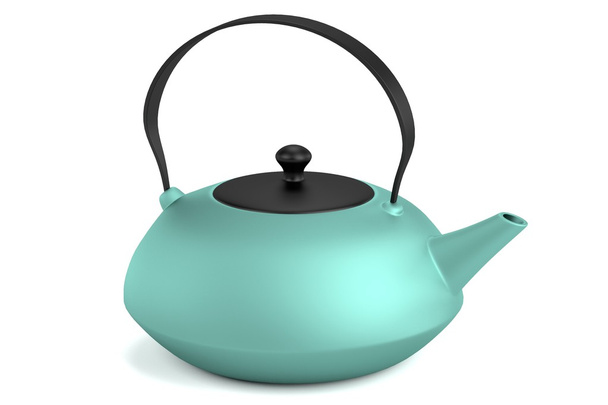 Realistic 3d render of teapot - 写真・画像