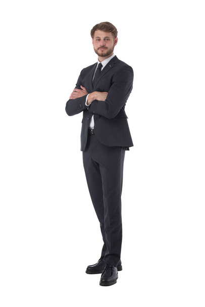 Full length portrait of business man isolated on white background, business people - Foto, imagen