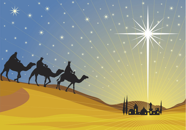 Shining star of Bethlehem. - Vector, Image