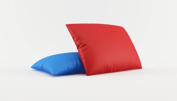 カラフルな枕のセットの3Dレンダリング - 写真・画像