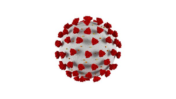 Coronavirus Covid-19 2019-nCov virus que causa una pandemia mundial. Macro primer plano 3d renderizado - Foto, Imagen