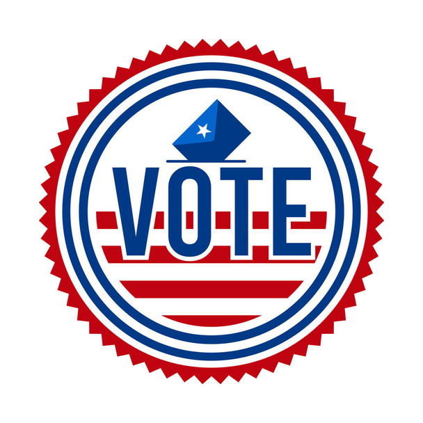 2020 Presidential Election Vote Badge. USA Patriotic Stars and Stripes. United States of America Democratic or Republican President Party Support Pin, Stamp, Brooch or Button. - Vector, Image