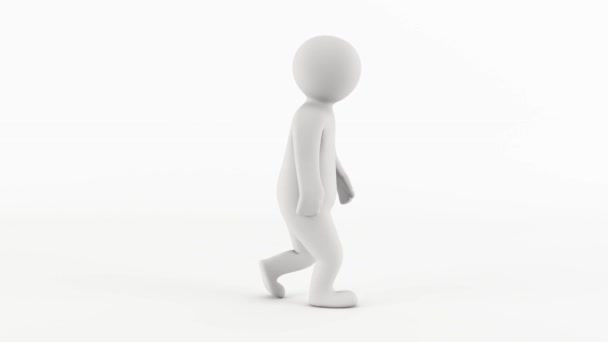 3D character walk animation. 3D character walk animation - side - Footage, Video