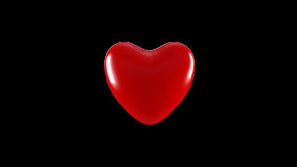 Heartbeat - Animación 3D de un gran corazón rojo latiendo, pulsando o golpeando / Concepto del Día de San Valentín - Imágenes, Vídeo