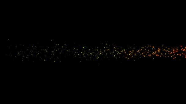Kleurrijke deeltjes. 3d animatie van abstracte kleurrijke deeltjes strepen over het scherm - Video