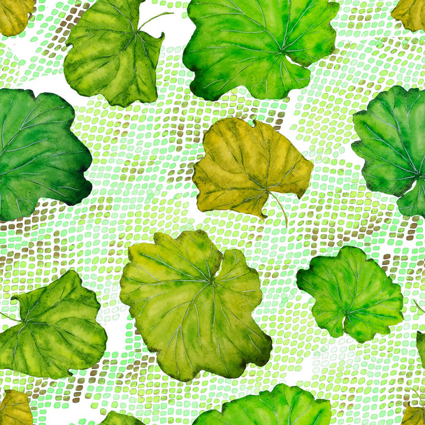Abstract decorative seamless pattern with watercolor tropical leaves on animal background. Hawaiian summer exotic print. Hand drawn illustration. - Foto, Imagen
