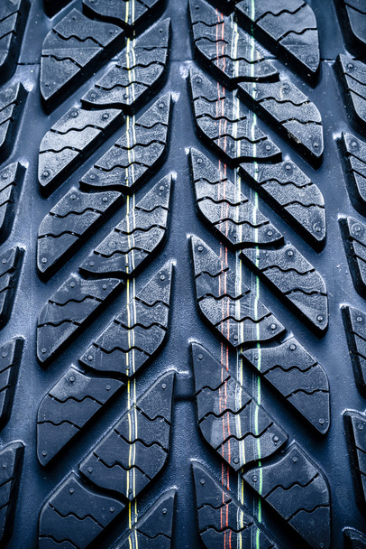 Fragment of new vehicle, car tyre, tire. - Photo, Image